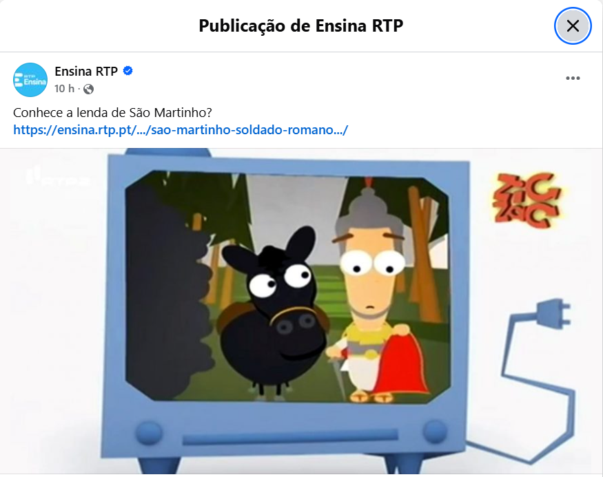 Hora do conto na EB Terras do Ave – lenda de São Martinho