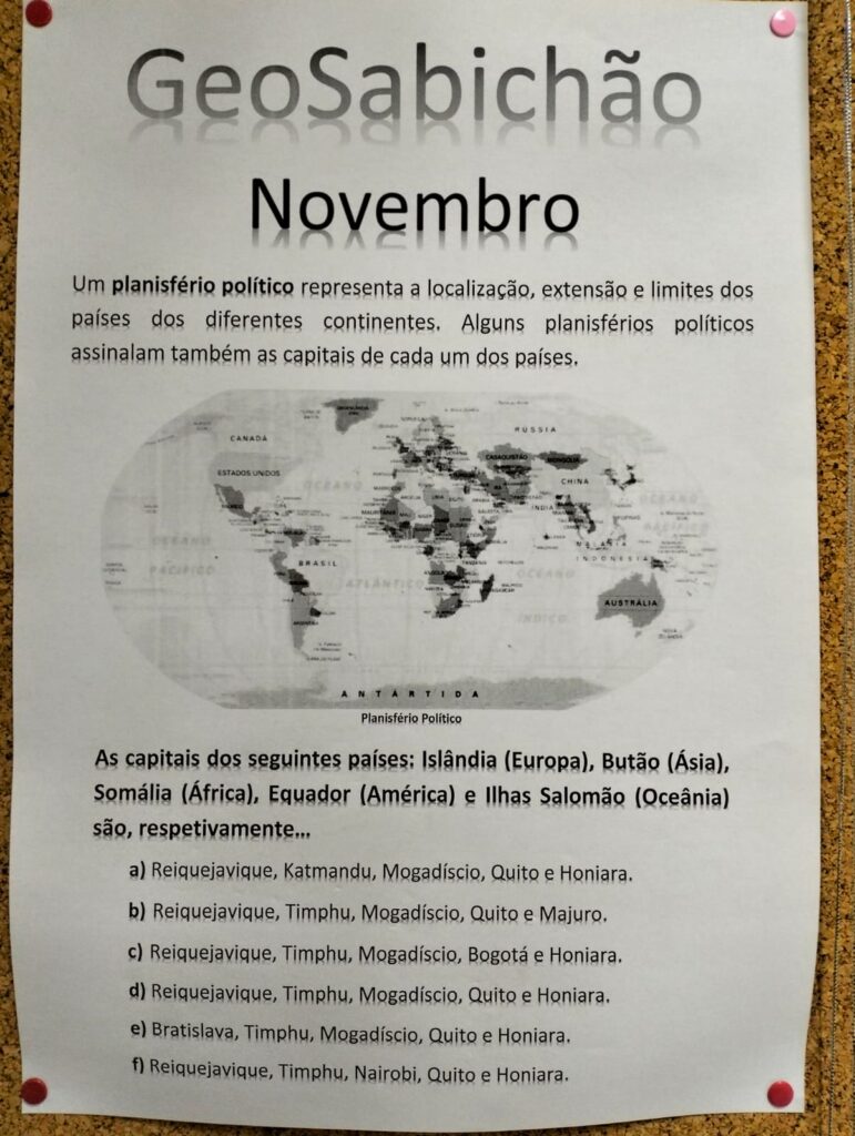 Geo Sabichão de novembro