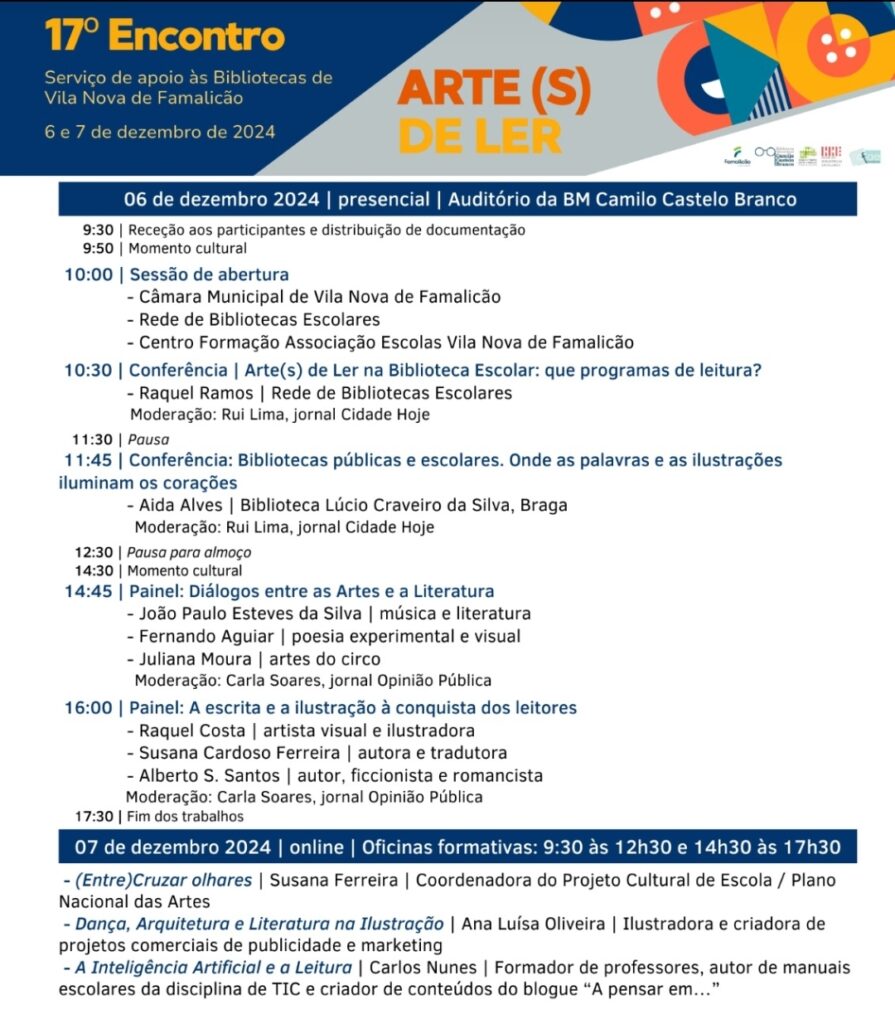 Programa e inscrições no 17.º Encontro de Bibliotecas de Famalicão