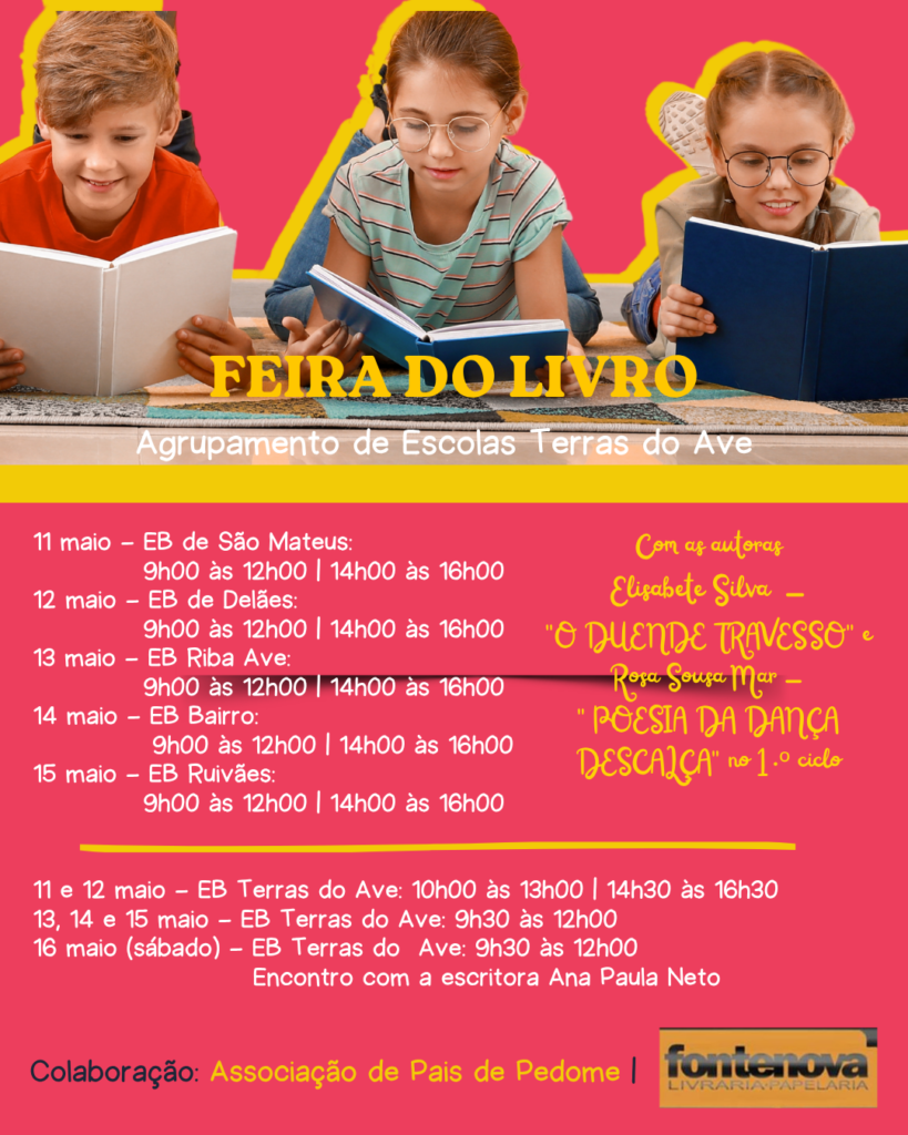 Feira do Livro  no AETA de 11 a 16 de maio