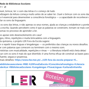 Roteiro 15 LER FORA DA ESCOLA