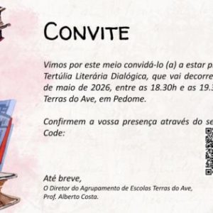 Tertúlia Literária Dialógica. 6 de maio. 18.30h. EB Terras do Ave