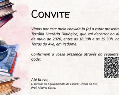 Tertúlia Literária Dialógica. 6 de maio. 18.30h. EB Terras do Ave
